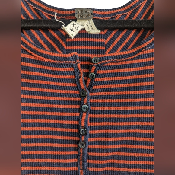 We the Free Stripe Waffle Knit Crop Shirt - Picture 3 of 5